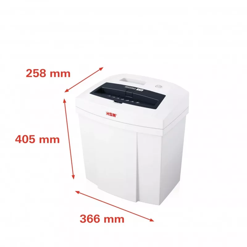 HSM SECURIO C14 destructora de papel, corte en tiras 3,9 mm, P-2, 14 hojas, entrada de 225 mm, cubo de 20 l