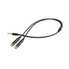 Adaptador de audio Gembird CCA-417M, macho de 3,5 mm de 4 pines a 2x hembra de 3,5 mm, 0,2 m, negro