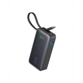 Batería externa 545 NANO 30W 10000mAh con cable USB-C integrado, negro