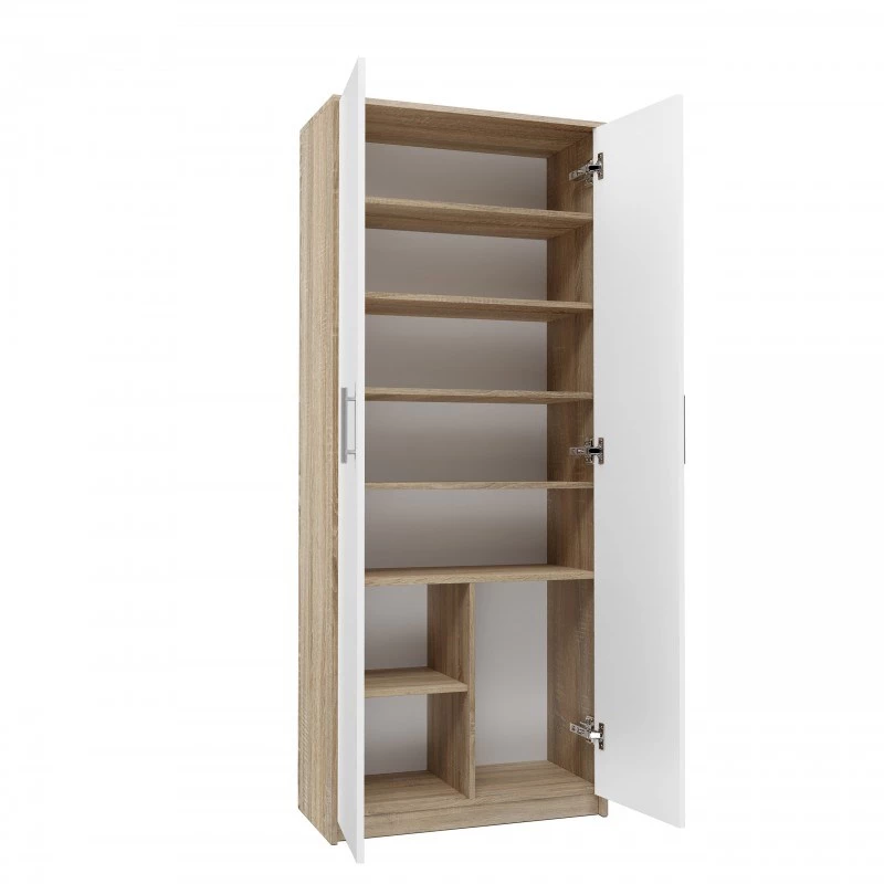 Archivador OLIV 2D 74x35x180 cm, roble Sonoma/blanco