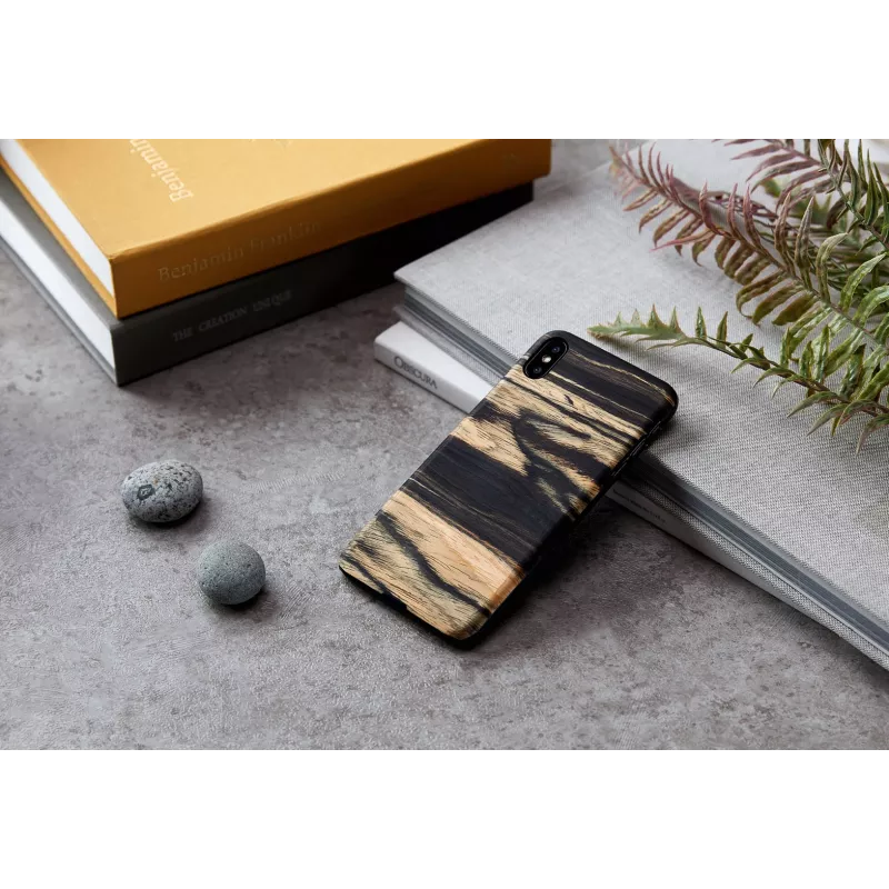 Funda para móvil man and wood para iPhone XS Max – tono ébano blanco negro