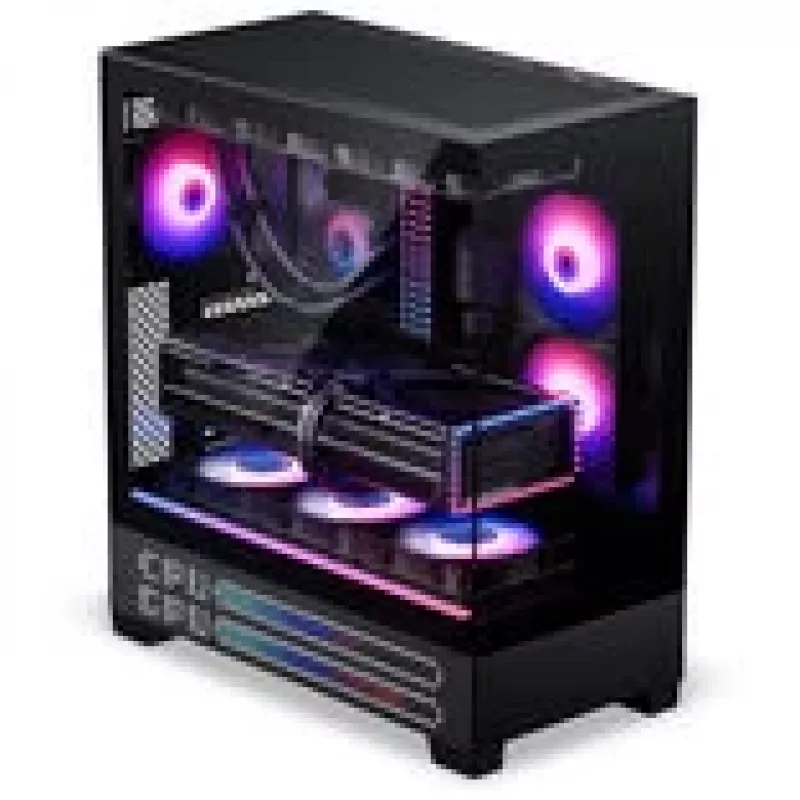 Caja de PC PHANTEKS XT View Matrix, torre Midi, E-ATX, cristal templado, Matrix LED - negra (PH-XT523VM1_DBK01)