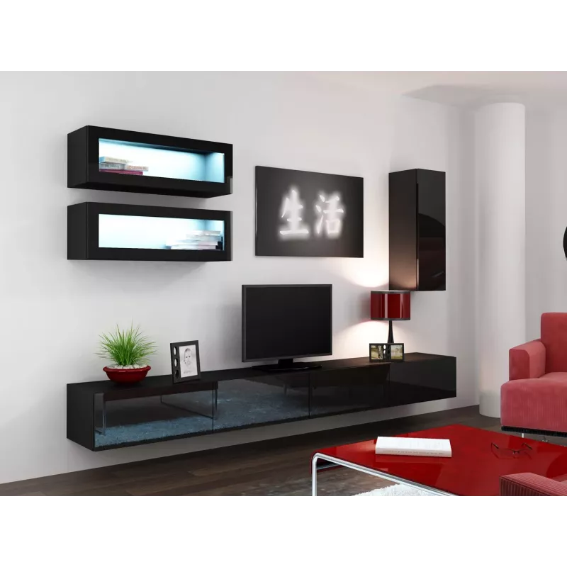Soporte de TV Cama VIGO 140 30/140/40 negro/negro brillante