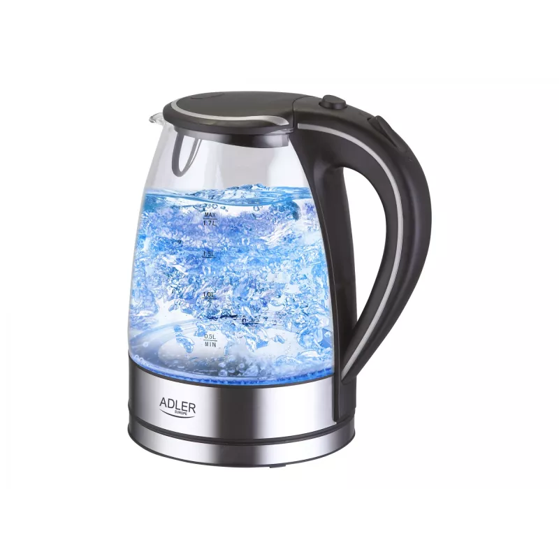 Hervidor de agua Adler AD 1225 1,7 L negro, acero inoxidable, transparente 2200 W