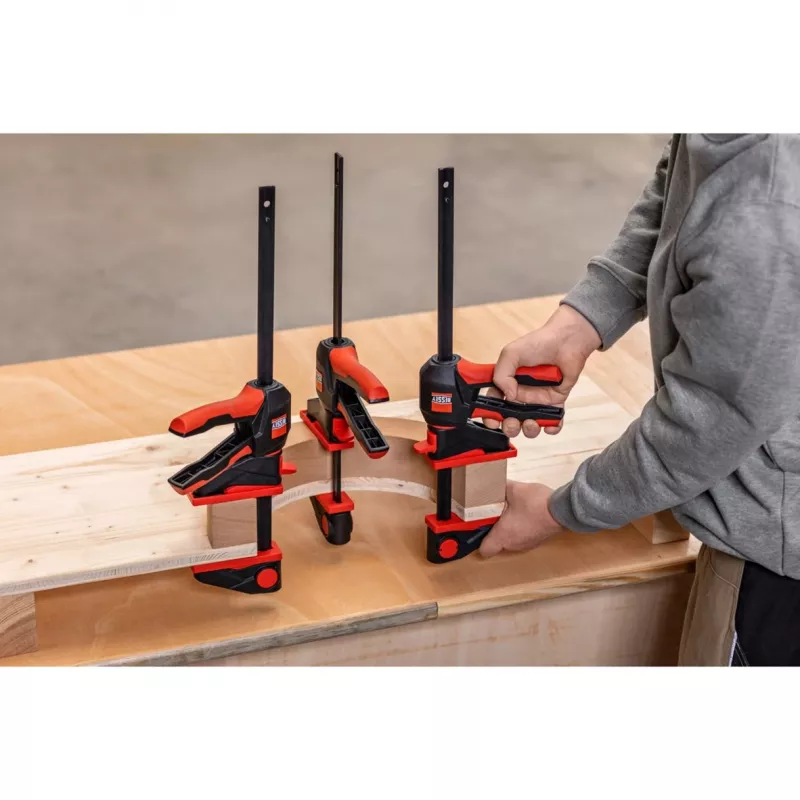 Sargento de una mano Bessey EZ360-30 300 mm alcance, 80 mm apertura, negro/rojo