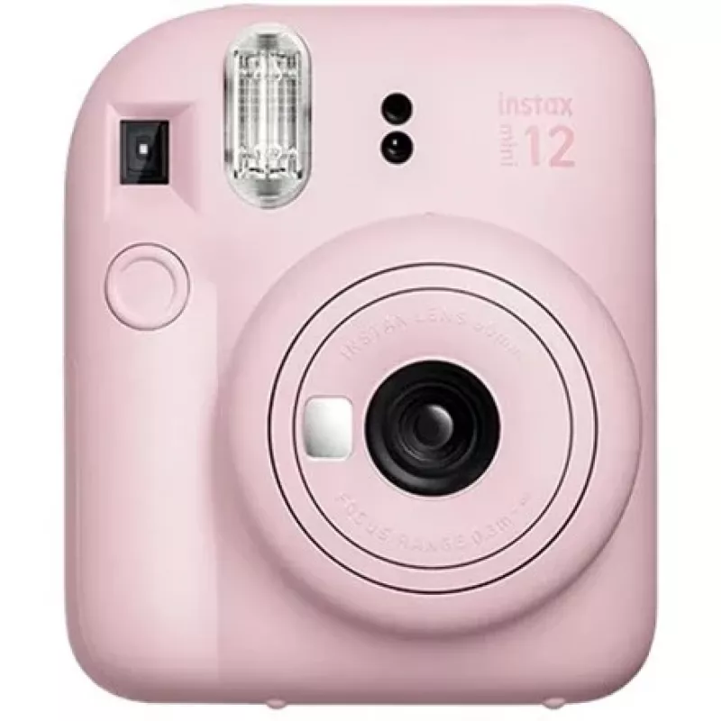 Cámara instantánea Fujifilm Instax Mini 12 Rosa — imagen 86×54 mm, película 62×46 mm, distancia focal 60 mm