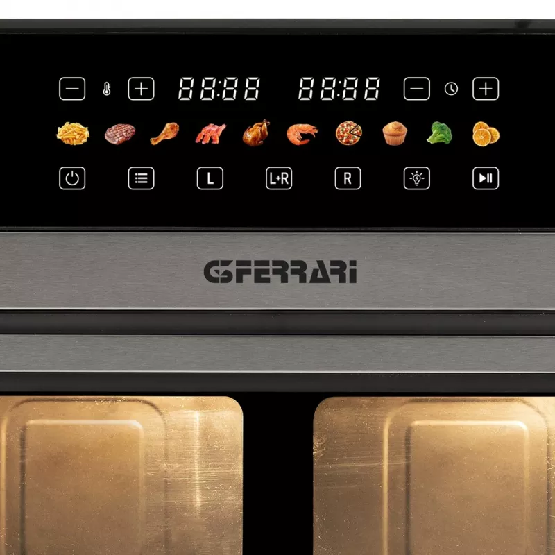 Freidora G3 Ferrari G10223 doble 12 L de pie 2200 W freidora de aire negro, acero inoxidable