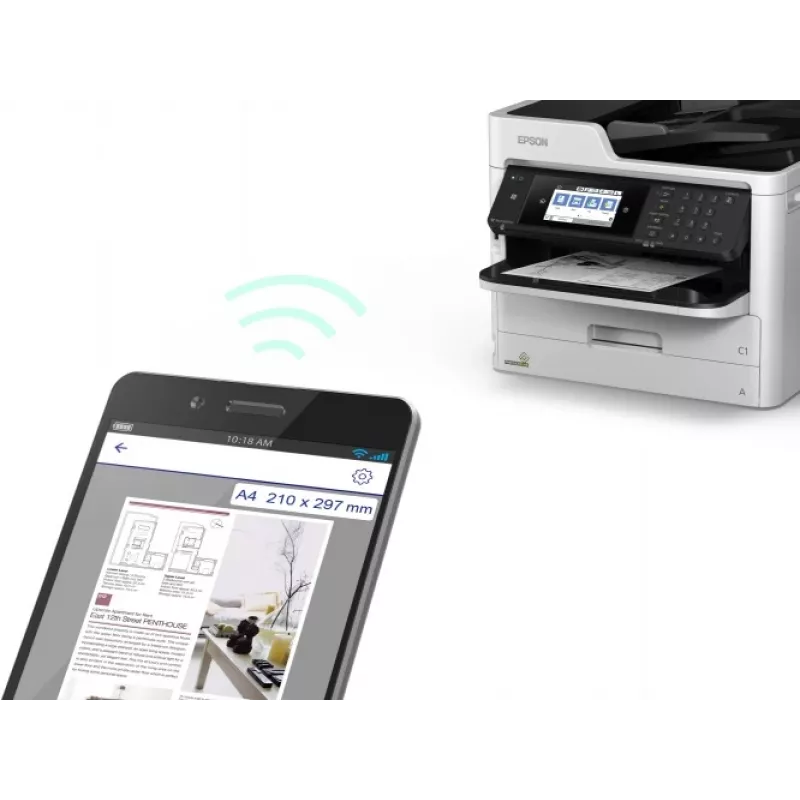 Impresora de inyección de tinta Epson WorkForce Pro WF-M5799DWF Multifunción monocromo A4, alto volumen de impresión 60.000–100.000 páginas