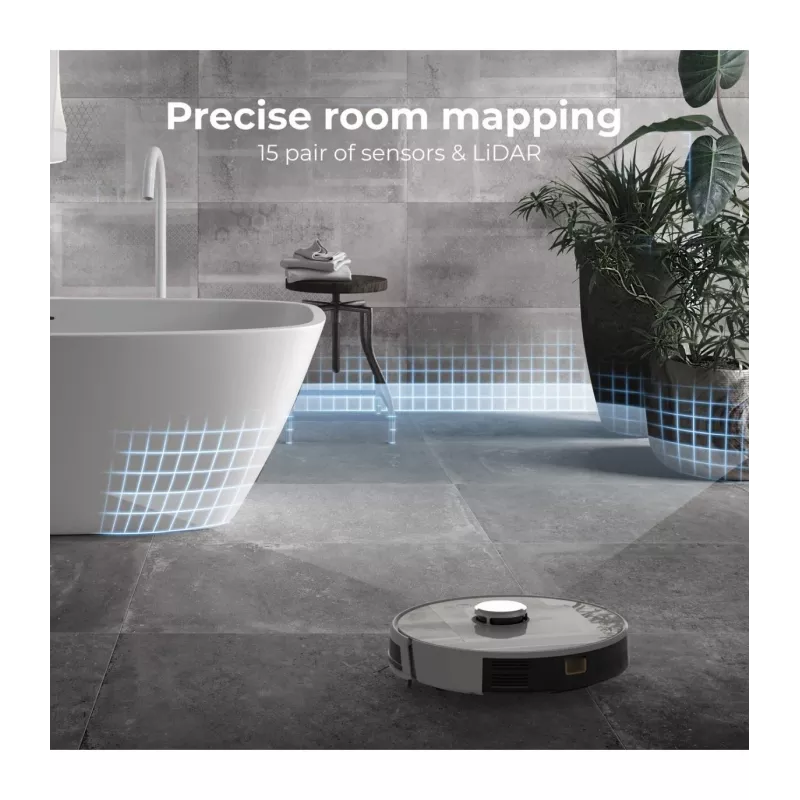 Robot aspirador AENO RC2S: limpieza en húmedo y seco, control inteligente con la app AENO, potente motor japonés Nidec, modo turbo