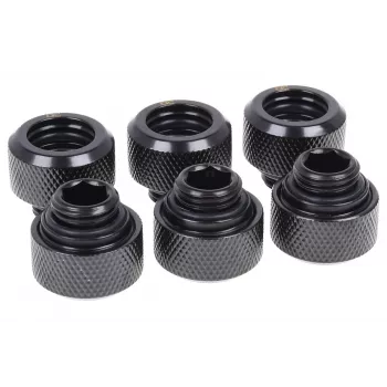 Set de conexión Alphacool 17377 – latón, negro, altura 16 mm, diámetro 21 mm para refrigeración líquida