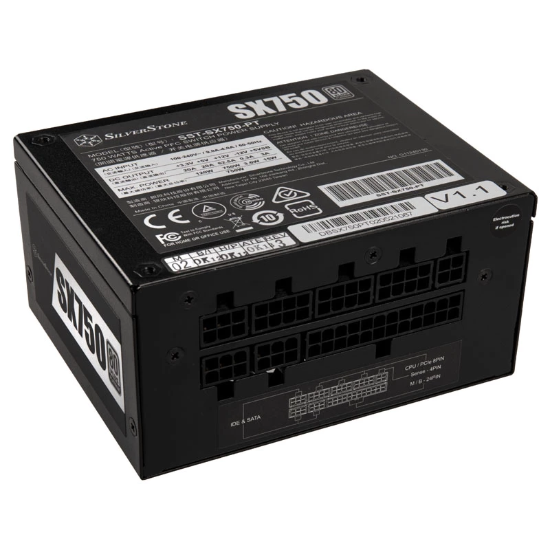 Fuente de alimentación SILVERSTONE SX750 Platinum 750W 80 Plus Platinum, formato SFX-L