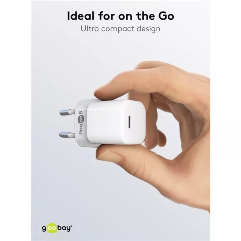 Goobay cargador rápido universal negro AC para interior 65403 USB Type-C 110-240V