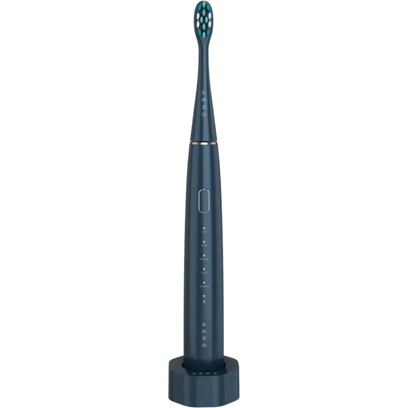 Cepillo de dientes eléctrico, Azul marino, 3 cabezales de cepillo, 1400mAh, función: suave, limpieza, masaje, blanco, frotado