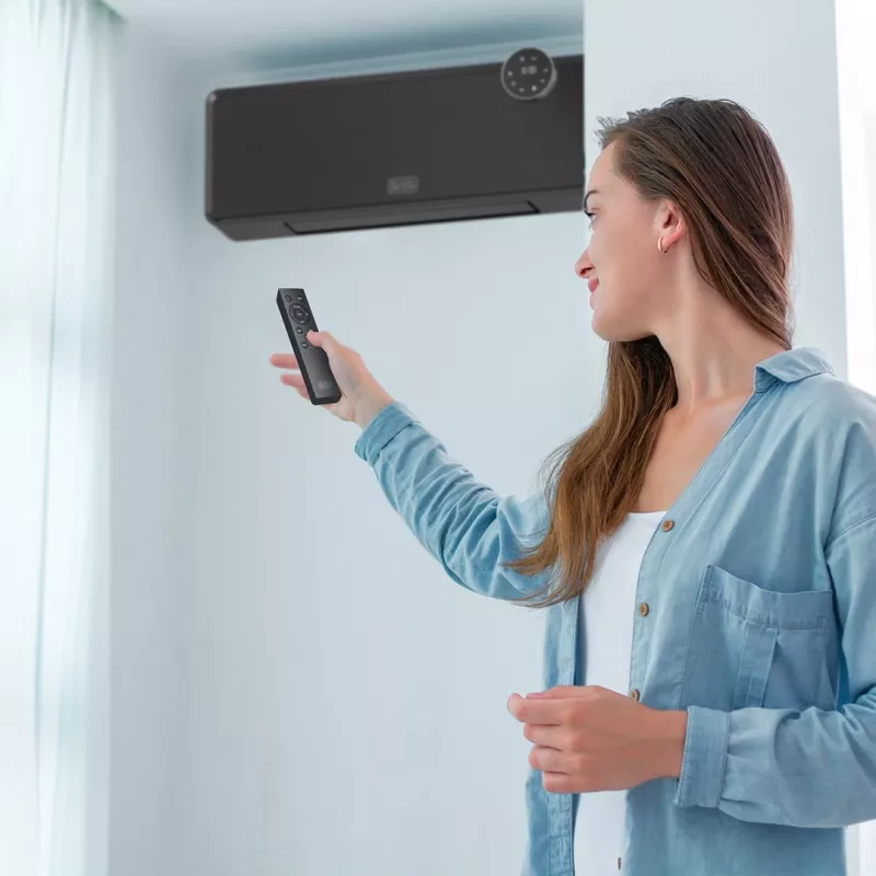 Radiador de pared Black & Decker BXWSH2001E 2000W, termostato regulable, IP22, indicador LED, mando a distancia, montaje en pared