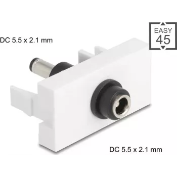 Conector de alimentación DC DELOCK Easy 45 5,5 x 2,1 mm conector hembra a DC 5,5 x 2,1 mm