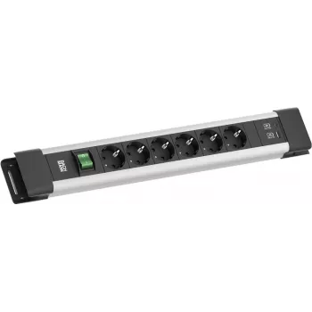 Regleta de enchufes Bachmann CONNECTUS BM005920 — 6x tomas CEE7, 1x USB-A 22W, cable de 2,0 m