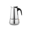 Cafetera moka Maestro MR-1660 0,2 L cafetera exprés de acero inoxidable, 4 tazas, asa negra