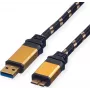 ROLINE cable USB 3.0 Gold, USB A - Micro B macho/macho 0,8m (11.02.8878)