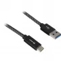 Cable USB 3.2 Gen 2, conector macho USB-A > conector macho USB-C (negro/gris, 0,5 metros, con funda)