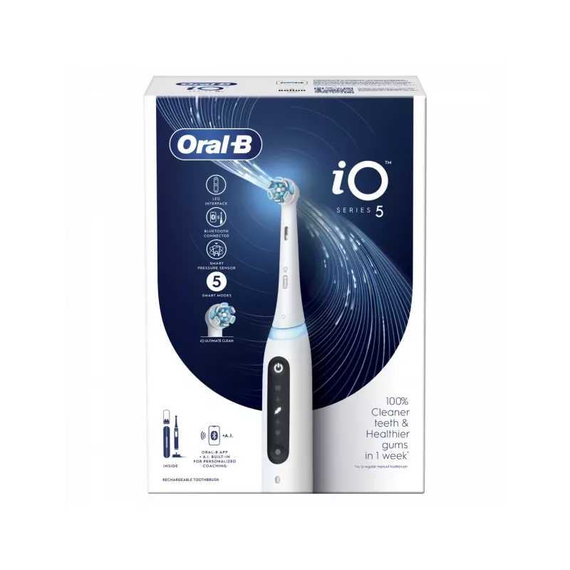 Oral B IO5 Cepillo de dientes eléctrico con estuche Quite White 1 ud.