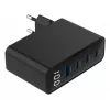 Gembird TA-UC-PDQC100LCD-01-BK Cargador para dispositivos móviles, portátil, smartphone, negro, carga rápida AC, interior