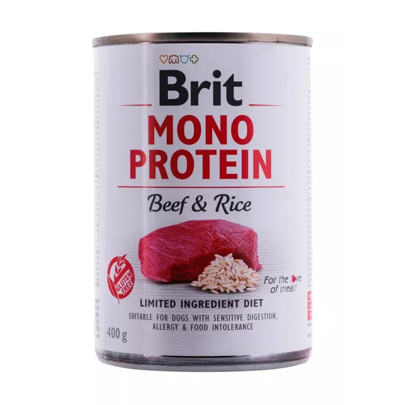 BRIT Mono Protein Beef & Rice - Alimento húmedo para perros - 400g
