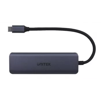 UNITEK uHUB Q4 hub USB Type-C 5000 Mbit/s gris