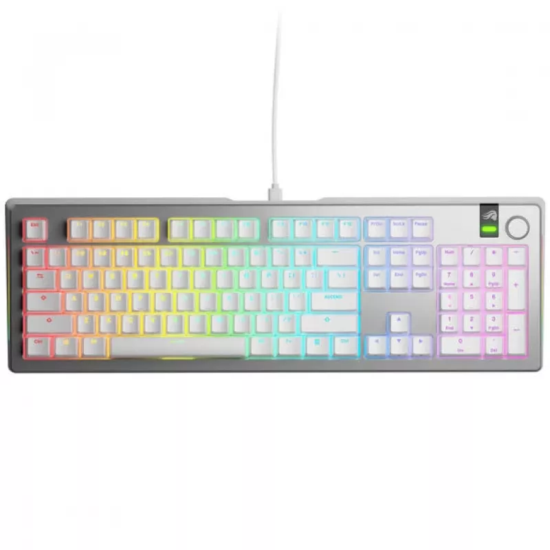 Teclado mecánico GLORIOUS GMMK 3 Pro 100% Pre-Built distribución ANSI US, interruptores Fox, Plata