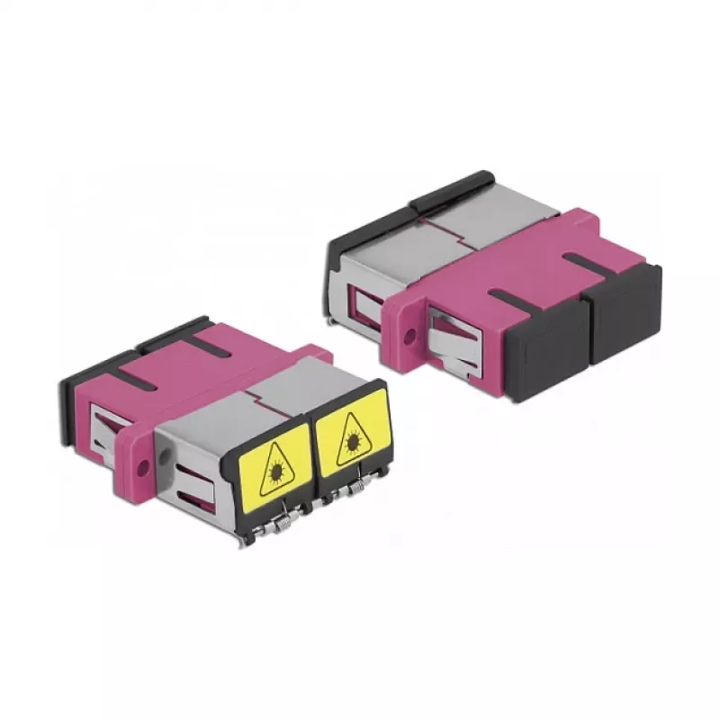 Acoplador de fibra óptica DeLOCK 86896 SC dúplex hembra a SC dúplex hembra multimodo violeta