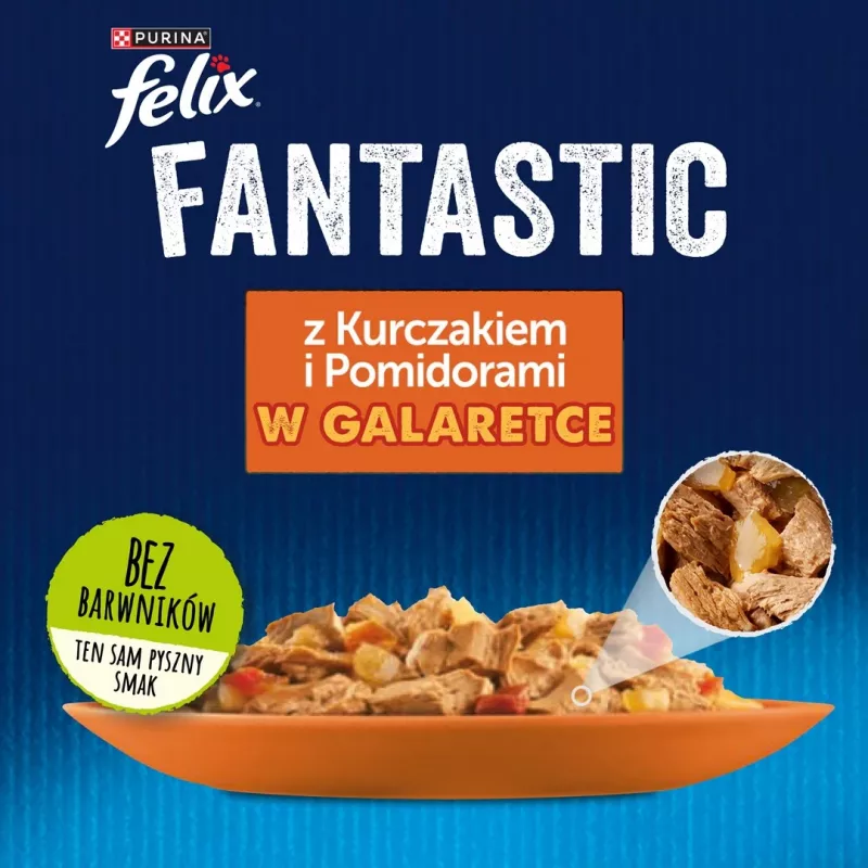 Felix Fanstastic Pollo, tomate - Alimento húmedo para gatos - 85 g