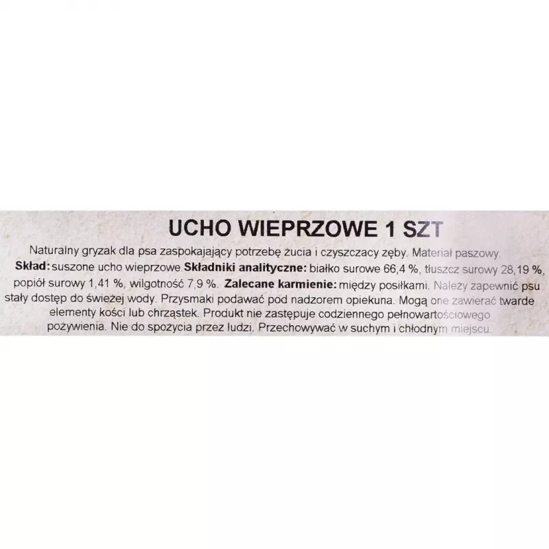 Snack masticable para perros PETMEX Oreja de cerdo 40 g — oreja de cerdo natural masticable para la higiene dental de perros medianos y grandes