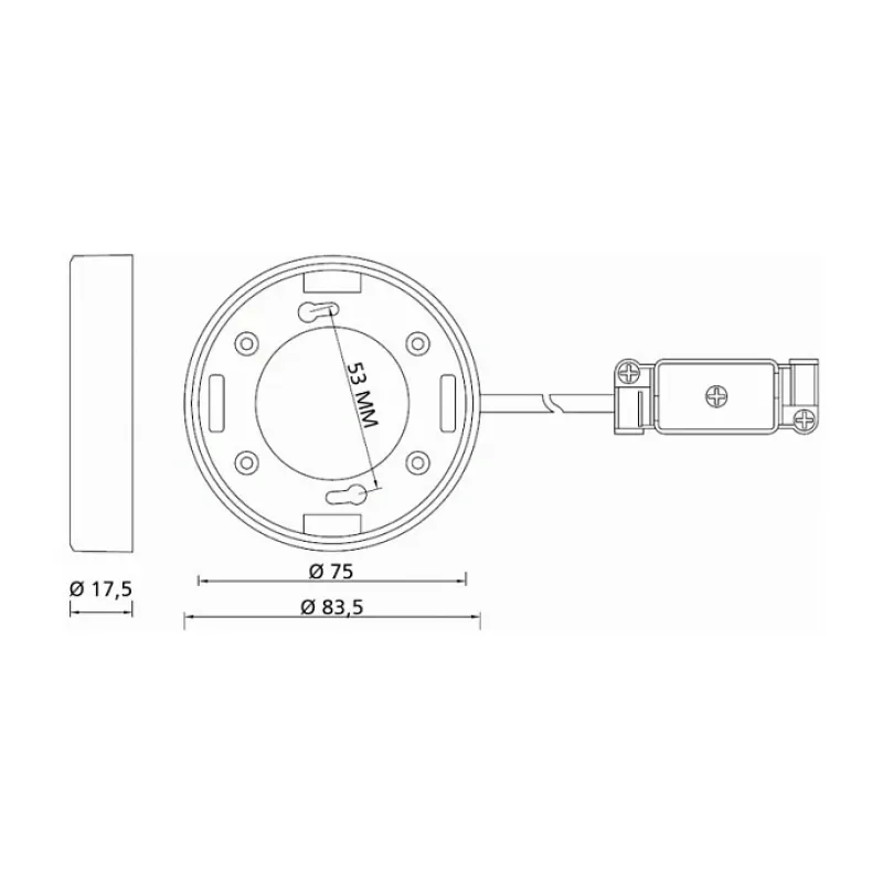 Accesorio de iluminación DELOCK 46019, soporte de pared de plástico blanco, 83,5×83,5×26,5 mm