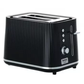 Tostadora Tefal Loft 2S TT761838 — 2 rebanadas, 7 niveles de tostado, descongelar/calentar, bandeja de migas extraíble, negra