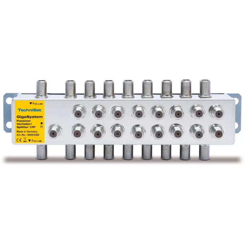 Distribuidor pasivo TECHNISAT 17/P plateado – splitter de señal pasivo para distribución de TV/SAT