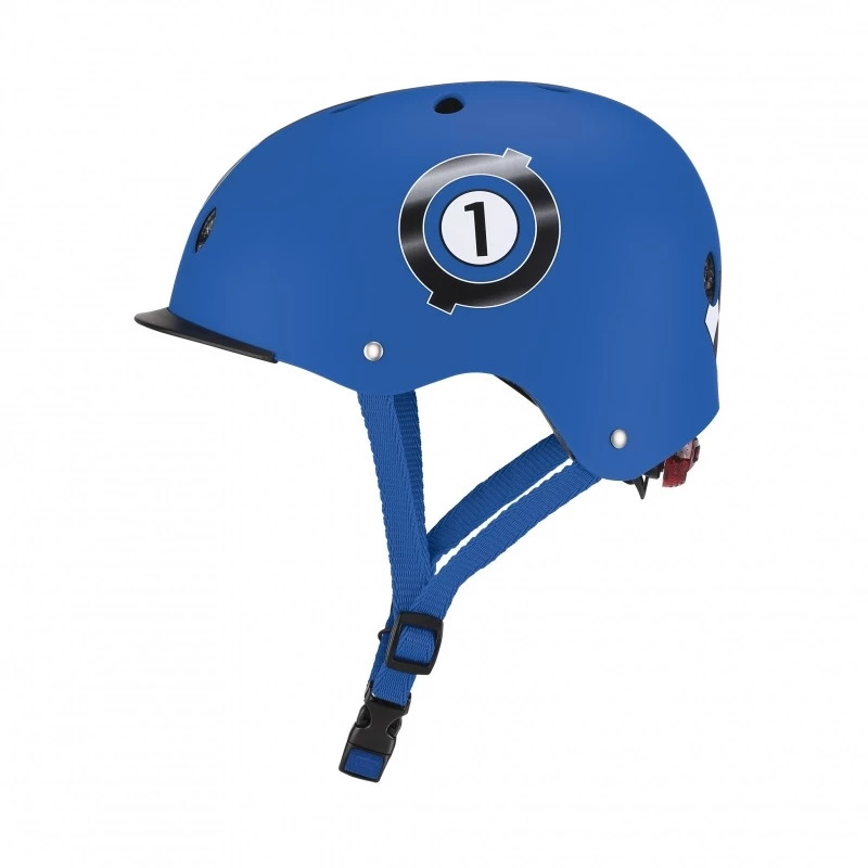 Globber | Azul oscuro | Casco Elite Lights Racing, XS/S (48-53 cm) | 507-300