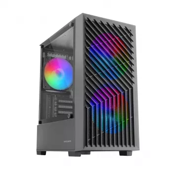 Caja de PC TACENS Mars Gaming MC-VORTEX minitorre Mini-ITX/Micro-ATX cristal templado negra, 3x120mm, GPU de 27,3 cm, disipador de CPU de 162 mm