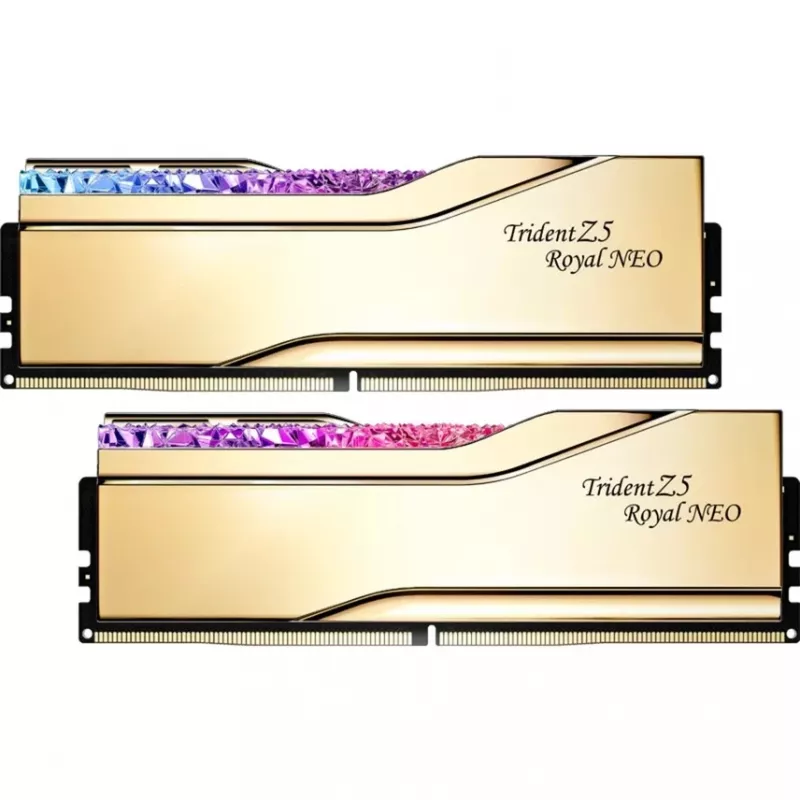 DIMM 32 GB DDR5-6000 (2x 16 GB) Dual-Kit, memoria dorada, F5-6000J2836G16GX2-TR5NG, Trident Z5 Royal Neo, AMD EXPO