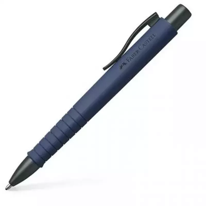 Bolígrafo a.w. faber-castell 241189 — clip-on retráctil, tinta azul, punta extra gruesa, cuerpo azul marino, 1 ud.