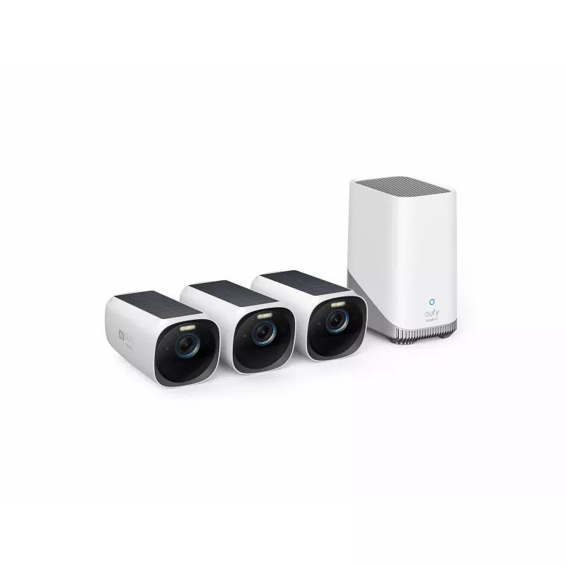 Sistema de cámaras de seguridad inalámbricas Eufy eufyCam S330 (eufyCam 3) 4K, 3 cámaras + HomeBase 3 (T88723W1)