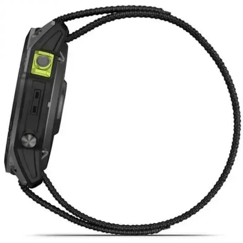 Reloj inteligente Garmin Enduro 2 Sapphire Solar 35 mm, pantalla táctil MIP de 1,4" 280 x 280, 32 GB, GPS, Wi-Fi, caja de titanio DLC Carbon Grey, correa negra
