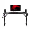 Escritorio gaming huzaro Hero 3.6 — rectangular 1400×600 mm, altura ajustable 560–790 mm, negro, patas en H, tablero de 15 mm