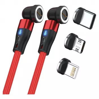 Cable USB RealPower MagneticCharge2 1 m rojo carga rápida transferencia de datos