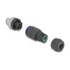 Conector DeLOCK M12 codificación A 4 polos conector macho conexión por tornillo 60533