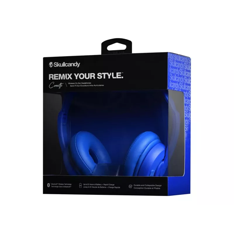 Skullcandy | Auriculares inalámbricos | Cassette | Inalámbrico/con cable | On-Ear | Micrófono | Inalámbrico | Azul
