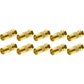 Shiverpeaks BS85321-10G Adaptador de IEC hembra a F macho, chapado en oro, 10 uds.