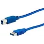Cable USB e+p CC 302 USB 3.2 Gen 1 1,5 m USB A USB B azul