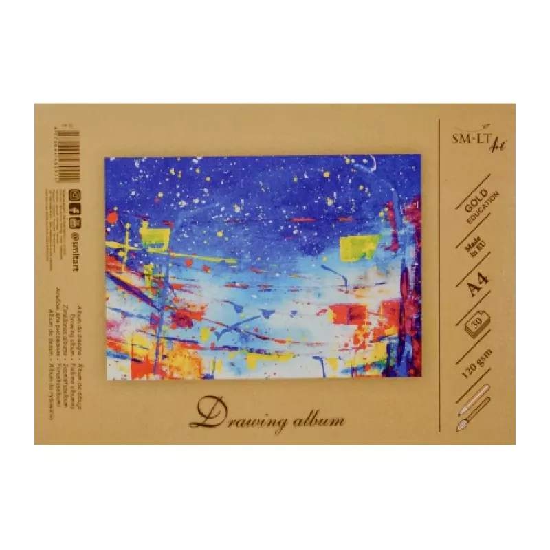 Cuaderno de dibujo SMLT, A4, 120 g, encolado (30) 0708-209