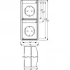 BUSCH JAEGER BJ 20-02EW-53 Toma de corriente con tapa abatible vertical 2 tomas ocean IP44 gris/azul