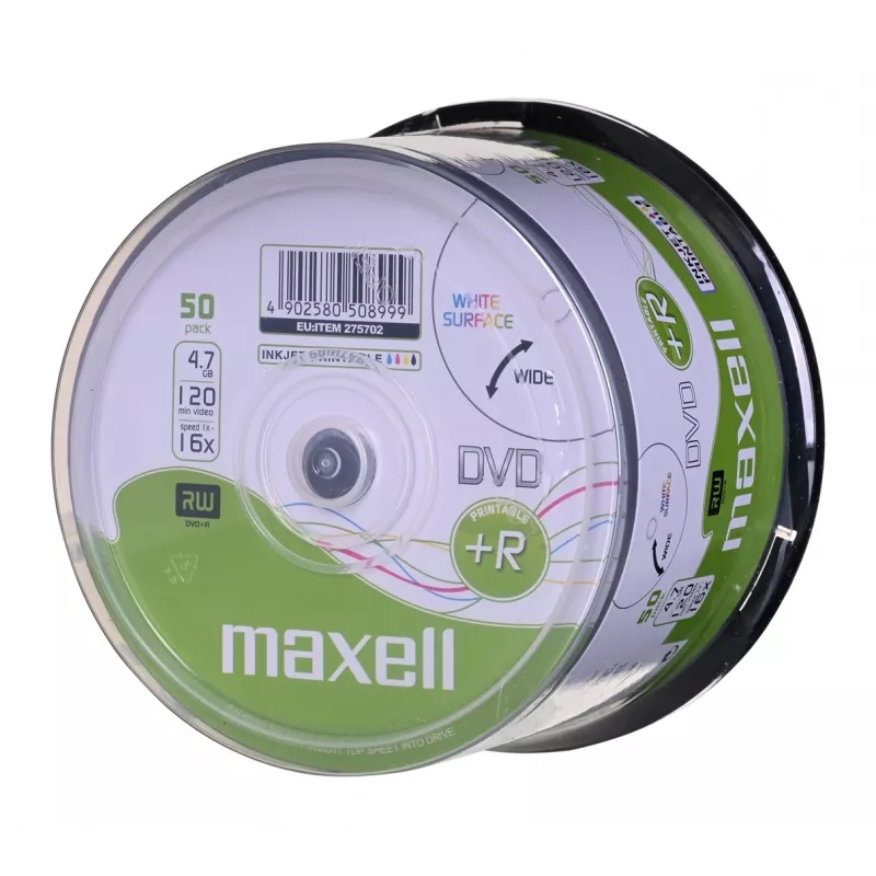 MAXELL DVD+R 4,7 GB 16x pack de 50 caja imprimible