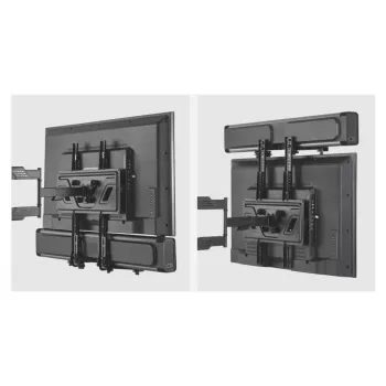 Maclean MC-914 soporte universal para soundbar soporte de altavoz para montaje bajo el televisor hasta 15 kg VESA que ahorra espacio